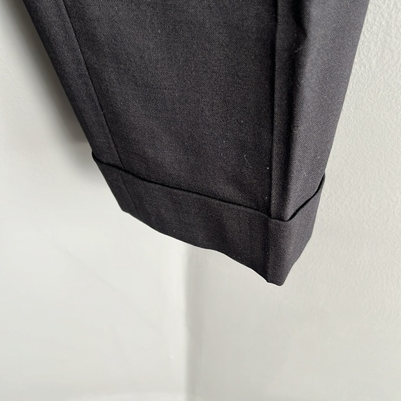 Club Monaco wool pants women size 10 cuffed hem black excellent condition - Picture 2 of 3